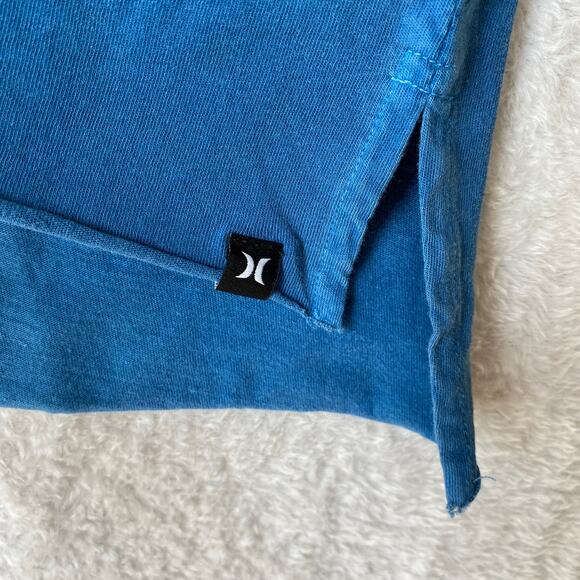 Hurley Tiger Tree Tank Top Women M Teal Blue Biker Cottagecore Raw Hem Beach NWT - Picture 3 of 10